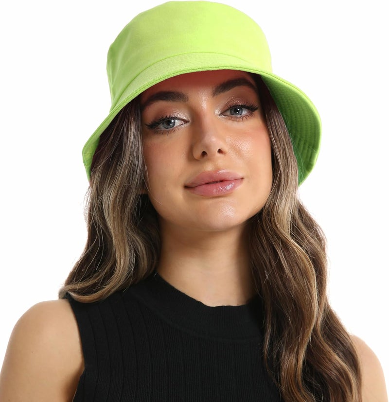 Wheebo Solid Color Bucket Hat for Women Summer Beach Fishmen Hat for Lady Adult Unisex Cotton Cap…… - Image 2